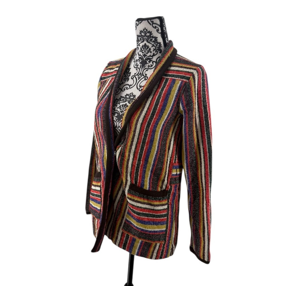 Anthropologie Akemi + Kin Mansoura Multicolor Striped Wrap Jacket (Missing Tie) - Picture 12 of 14